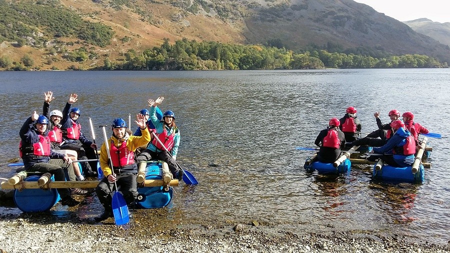 Team Raft Building on Ullswater